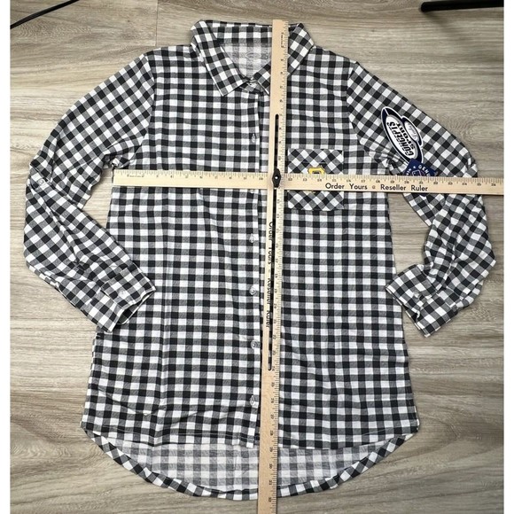 Pittsburg Pirates Pajamas Womens Medium Charcoal  Plaid Button Up Sleep Wear Top - Picture 9 of 16